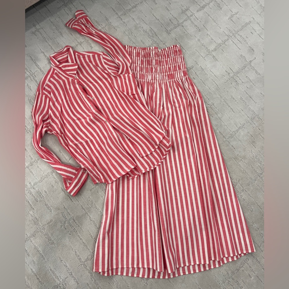 Universal Thread Striped Maxi Dress & Matching Shirt